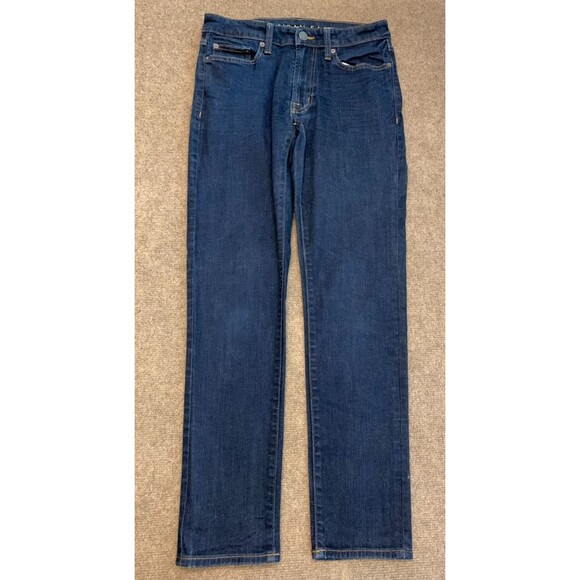 American Eagle Jeans Mens 29x32 Slim Straight Low Rise Stretch Dark Wash Denim - Picture 1 of 9